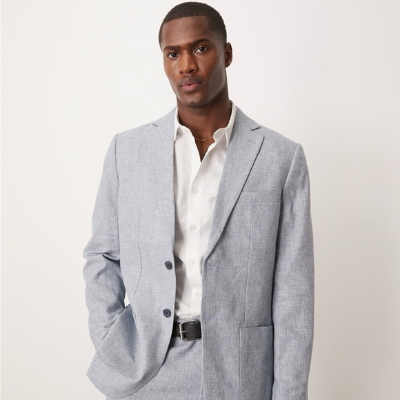 ASOS Other - Men's linen mix suit jacket in blue